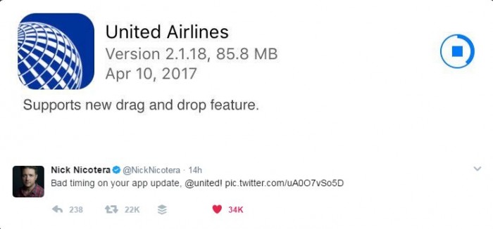 Bad Timing for United App Update