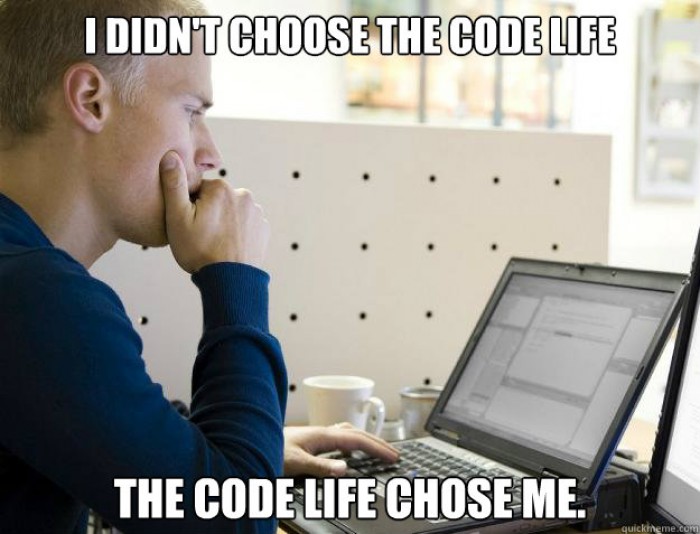 I didnt choose the code life, the code life chose me