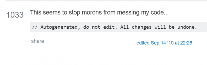 SO: "What is the best comment in source code you have ever encountered?"