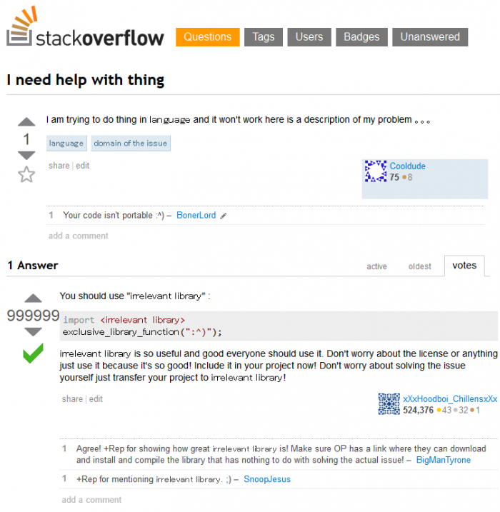 0% of StackOverflow answers