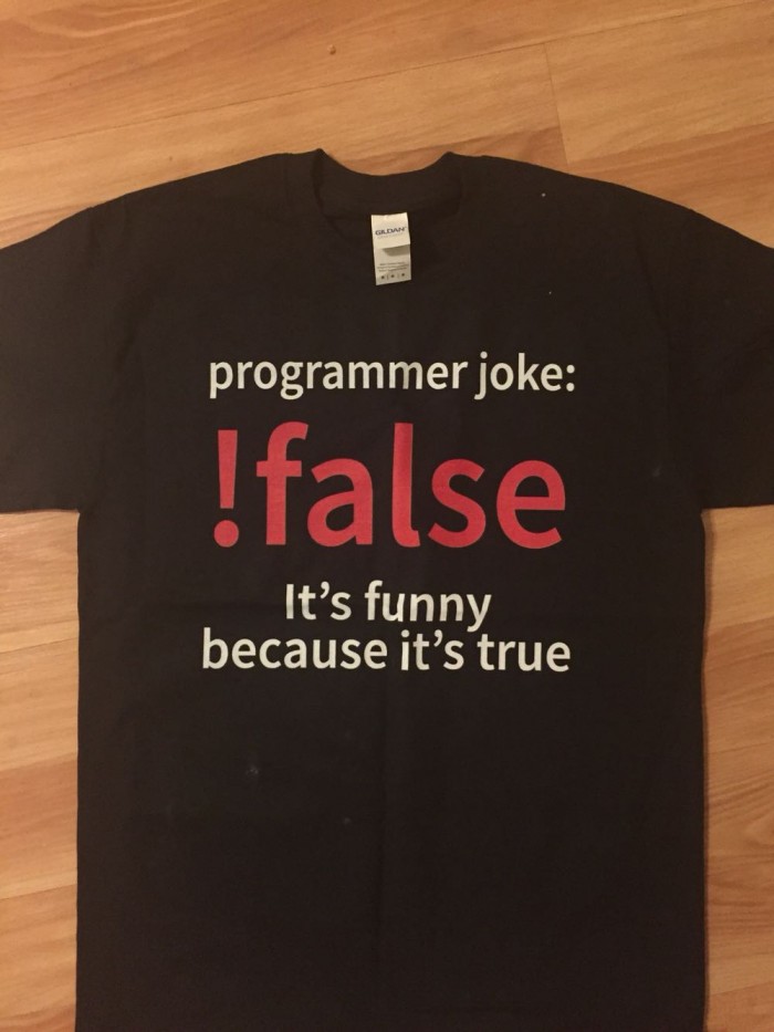 Programmer dad joke on a shirt