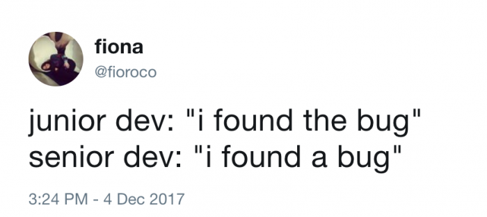 junior dev: "i found the bug"