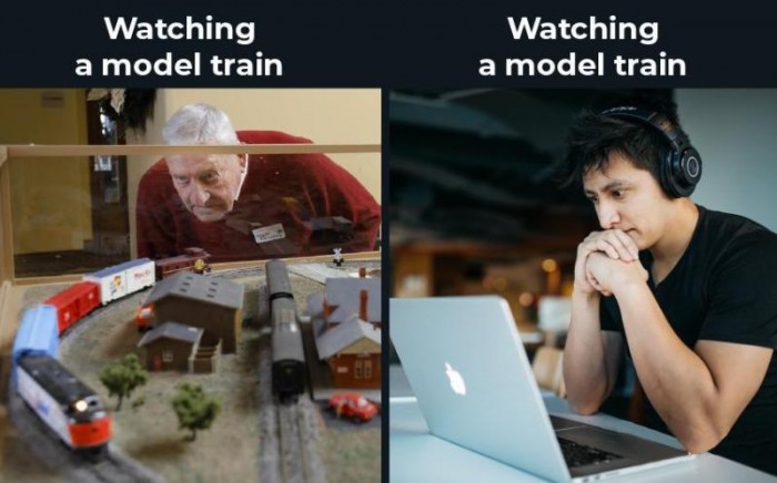 Watching a model train