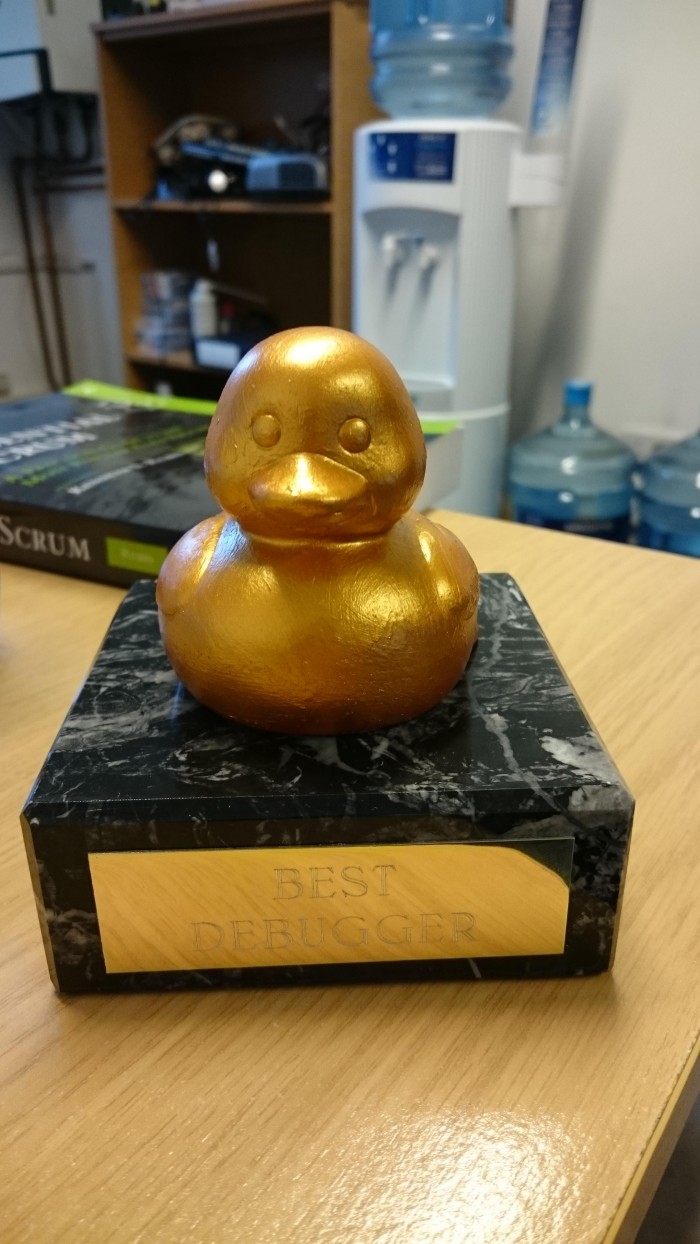 The golden rubber duck award of 'Best Debugger'
