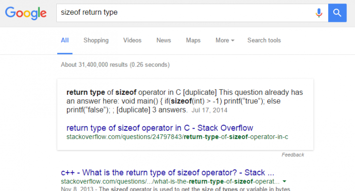 When Google's "Direct Answer" box pulls the answer from Stack Overflow...