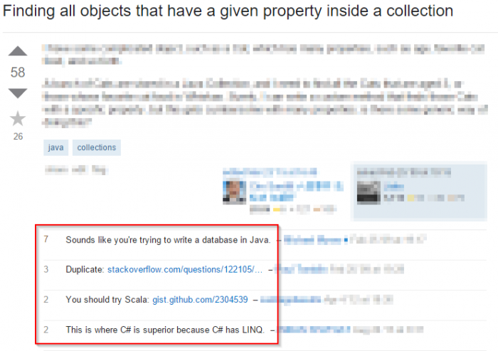 Typical Stack Overflow comments