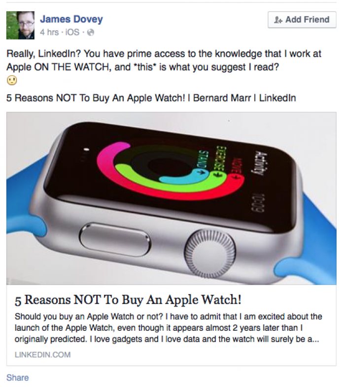   Apple Watch Developer told not to buy Apple Watch.