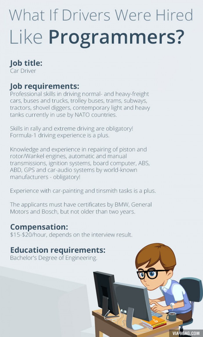 If Drivers Were Hired Like Programmers