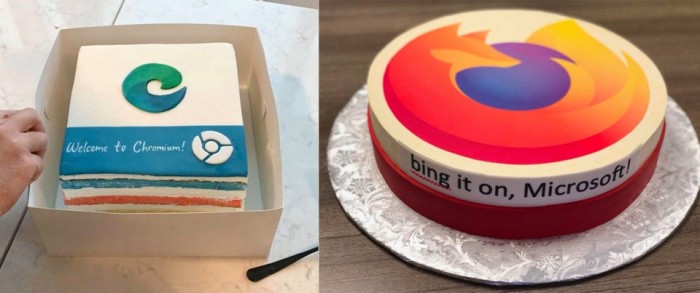 Both Google and Firefox sent cakes to Microsoft's Edge team