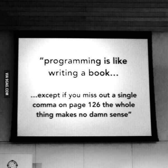 Programming is like writing a book..