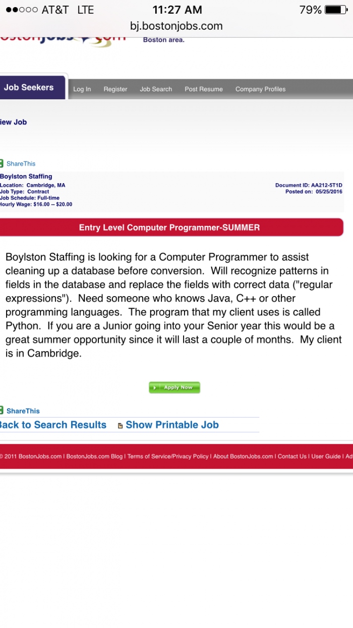 Work on a program called Python! Java and C++ skills required.