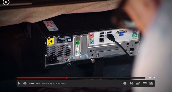 [White Collar S3E9] "I only need a laptop and a USB cable to hack into this car's security feed" 