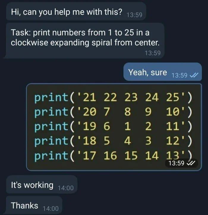 Numbers spiral