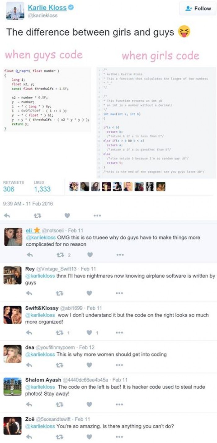 The difference between Programmer girls and Programmer guys