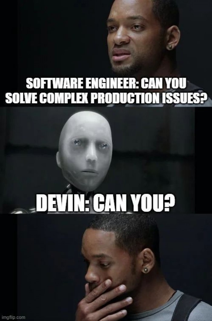Human software engineer vs. Devin