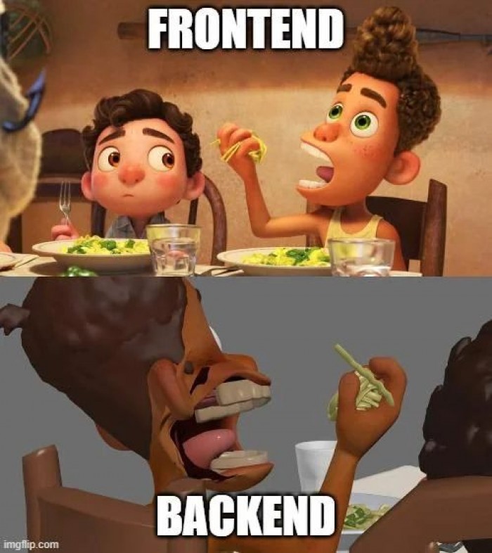 Frontend vs. backend when you eat