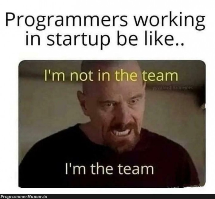 Programmer working for a startup