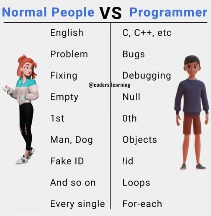 Normal people vs. Programmer