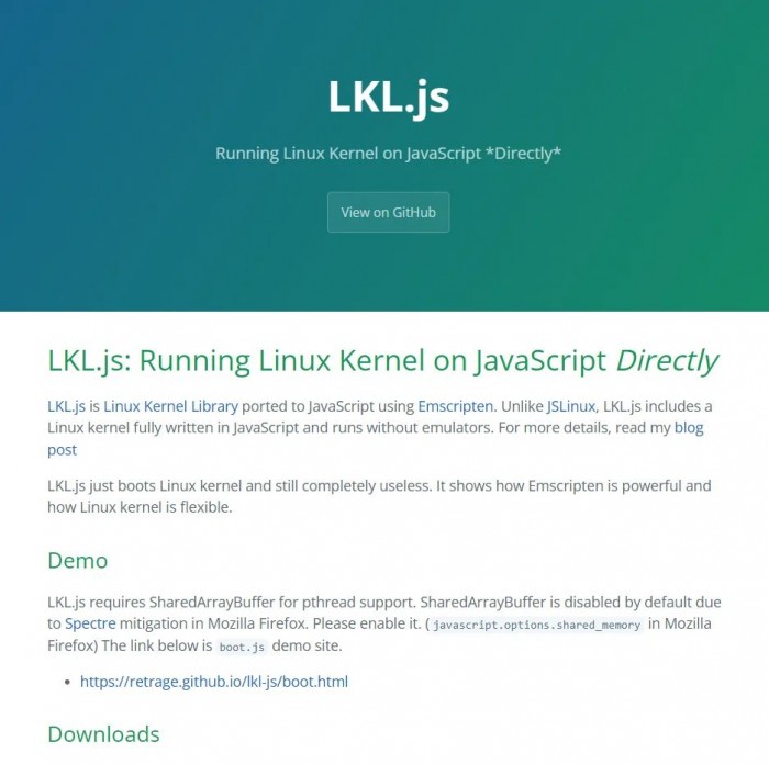 Linux kernel fully written in JavaScript
