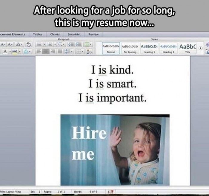 After looking for a job for so long, this is my resume now...