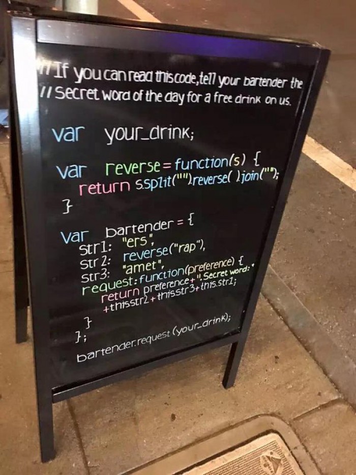 Free drink for programmers