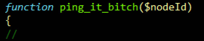 Disgruntled developer talking down to our server: 