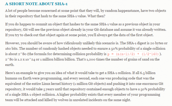 A Short Note About SHA-1