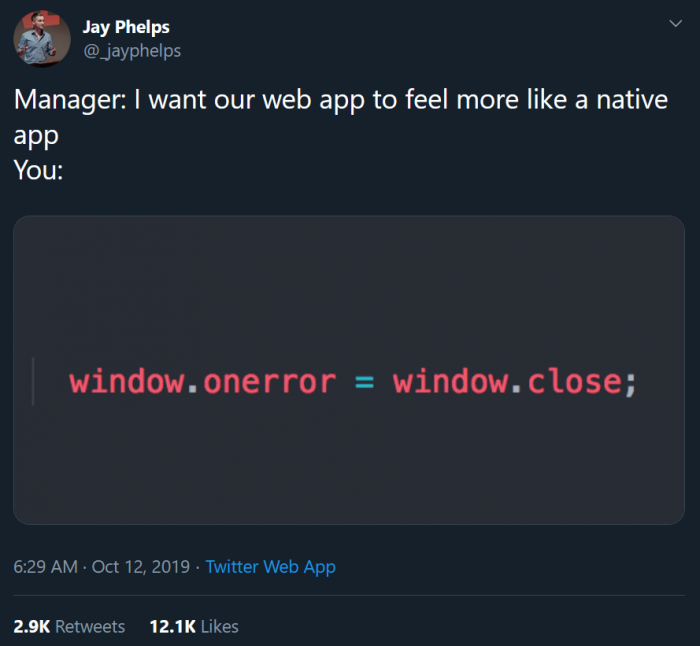 Manager: I want our web app to feel more like a native app