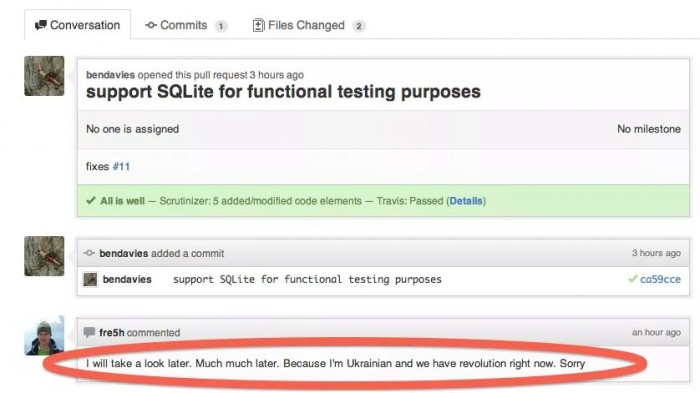 How to respond to a pull request while in a revolution